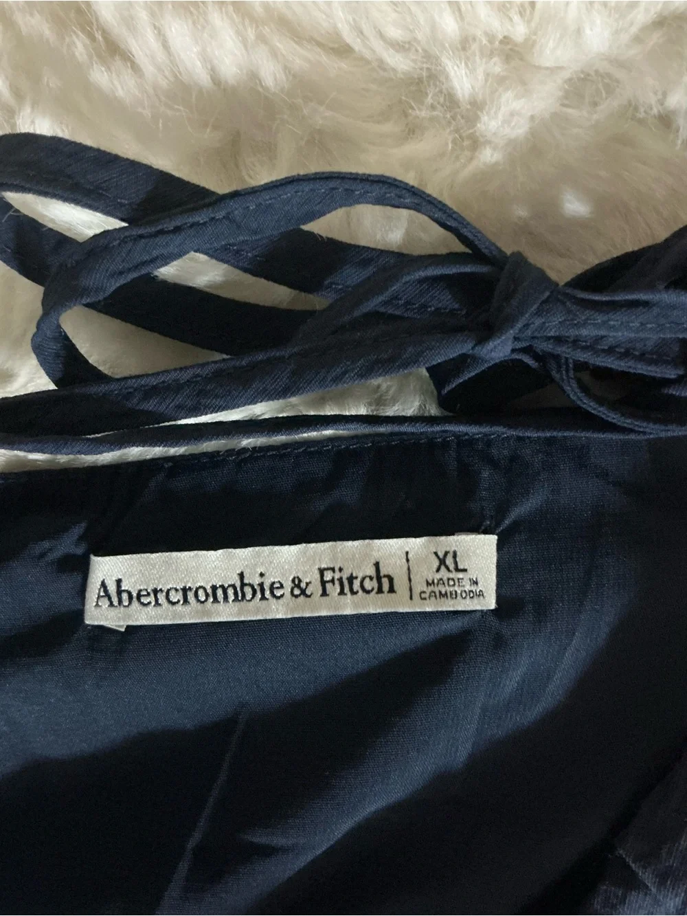 Abercrombie & Fitch Navy Tiered V-Neck Maxi with Spaghetti Straps With Pockets